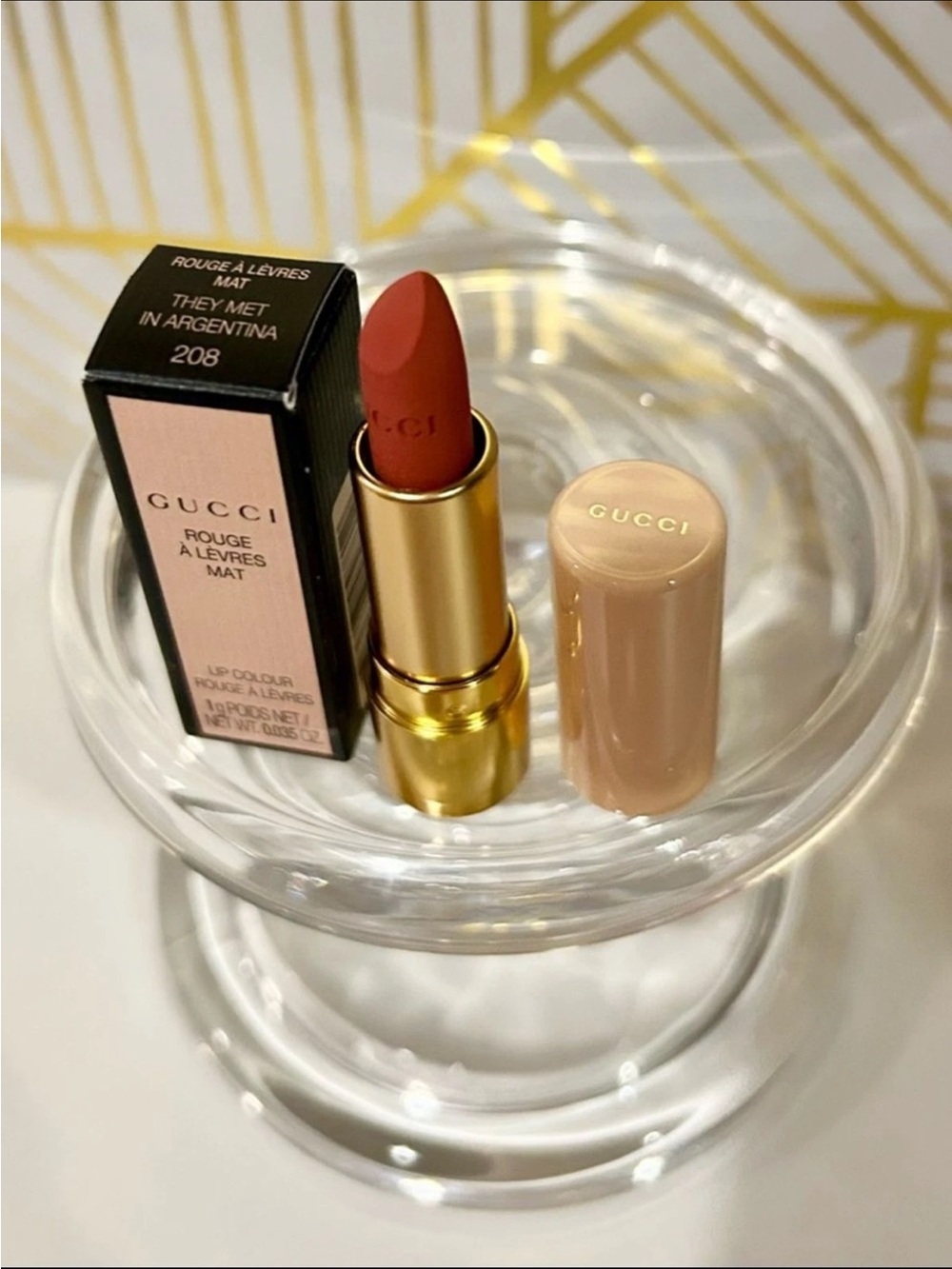 Gucci “208 They Met in Argentina” Rouge à Lèvres Mat lipstick. - Picture 2 of 4